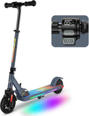 Caroma Electric Scooter for Kids Ages 6-12,150W/180WMotor,10 MPH Max Speed & 7 Miles,Colorful Lights,Adjustable Height & Speed,LED Display,Foldable Kids Electric Scooter 132 Lbs Max Load,Idea Gift by TinyTreasures Baby Boutique