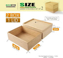 Stackable Bamboo Drawer Organizer Set – 2 Boxes with 1 Lid | Wood-Laminated Trays for Kitchen Utensils, Silverware & Flatware – Storage Fits Cabinets, Pantry, Bathroom & Office | 10.2"x7.3" (2-Pack) by CozyNest Decor