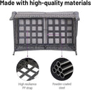 5 Piece Outdoor Patio Furniture Set - Wicker Furniture Patio Conversation Set, Outdoor Swivel Rocker Chairs with Loveseat Sofa and 2 Ottomans for Small Space, Gray Cushion by GreenHaven Gardens