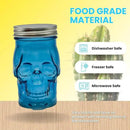 Generic 14 oz Colorful Skull Glass Mason Jar – Mix & Match 7 Vibrant Colors, Large & Durable! (Pink) by CozyNest Decor
