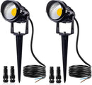 SUNVIE 12W Low Voltage Landscape Lighting Waterproof LED Landscape Lights 3000K Garden Pathway Lights 12V Outdoor Spotlights with Spike Stand, 2 Pack with Connectors by GreenHaven Gardens