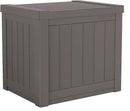 Suncast 22-Gallon Small Deck Box - Lightweight Resin Indoor/Outdoor Storage Container and Seat for Patio Cushions and Gardening Tools - Store Items on Patio, Garage, Yard - Stone Gray, Made in the USA by CozyNest Decor