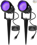 Outdoor Black Light Halloween Spotlight, 12W Purple Spotlights LED Blacklight, Waterproof Spot Landscape Lights with US Plug for Glow Party, Poster, Bar, Yard, Garden Gyms Decor (2Pack) by GreenHaven Gardens