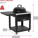 Nexgrill 22" Charcoal Grill with Table Cart and Side Table, 358 SQ In Grate, Adjustable Air Vents, Integrated Temperature Gauge, Mobile Cart Barbecue Grill for Camping, Picnics, and More - 810-0026HC by GreenHaven Gardens
