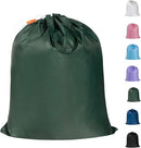 Polecasa Small Heavy Duty Laundry Bag with 130gsm Tear Resistant Fabric and Handles, Easy to Carry Durable Dirty Clothes Drawstring Bag, Perfect for College Dorm, Travel 21”x24”, Green by TinyTreasures Baby Boutique