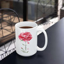Personalized Floral Carnation Mug, Customized Name On Flower Coffee Cup, Unique Ceramic Tea Mug 11oz Or 15oz, Custom Carnation Flower Accent Cup, Gift For Daughter Mother by CozyNest Decor