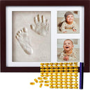 Co Little Baby Handprint & Footprint Kit (Date & Name Stamp) Clay Hand Print Picture Frame for Newborn - Best New Mom Gift - Foot Impression Photo Keepsake for Girl & Boy - White Feet Imprint Mold by TinyTreasures Baby Boutique