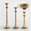 Iron Taper Candle Holder - Set of 3 Decorative Candle Stand - Candlestick Holder for Wedding, Dinning, Party - Antique Brass by CozyNest Decor