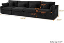 JACH Sectional Couches for Living Room, 4 Seater Cloud Sectional Couch with Deep Seat, Down Filled Modular Sofa, Covers Removeable & Washable, Sofas Furniture for Living Room, Black by CozyNest Decor