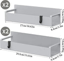 4 Pack Magnetic Spice Rack Organizer for Refrigerator and Oven, Light Gray Fridge Organizers and Storage for Kitchen by CozyNest Decor