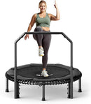 BCAN 40"/48" Mini Rebounder Trampoline for Adults with Bar, 450/550LBS Fitness Trampoline with Bungees, Adjustable Handle, Stable & Quiet, Indoor Outdoor, Whole-Body Workout & Relaxation at Home by TinyTreasures Baby Boutique