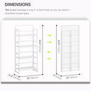 4NM No Assembly Foldable Bookshelf, 4-Shelf Collapsible Bookcase Storage for Small Spaces, 54" H, All White by CozyNest Decor