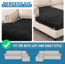 H.VERSAILTEX Velvet Stretch Individual Chaise Cover Sectional Couch Covers for L Shaped Sofa Both Left/Right Furniture Protector Seat Cushion Sofa Cover (1 Piece Chaise Cover, Black) by CozyNest Decor