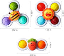 ALASOU 3PCS Pop Suction Cup Spinner Toys for 1 Year Old Boy Girl|Novelty Spinning Tops Toddler Toys Age 1-2|Sensory Baby Bath Toy for Toddlers 1-3|12 18 Months Boy Birthday Gift for Infant by TinyTreasures Baby Boutique