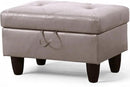 Ottoman Rectangular Storage Ottoman Bench, Faux Leather Footrest, Coffee Table, Stool Footstool with Hinged Lid for Living Room, Bedroom, Entryway, Champagne, 28.5"x19"x17.5" by CozyNest Decor
