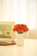 Kimura's Cabin 20Pcs Orange Fake Mums Flowers Artificial Silk Chrysanthemums Faux Ball Flower for Wedding Arrangement Fall Bouquets Home Table Decoration Halloween Decor(Orange) by CozyNest Decor