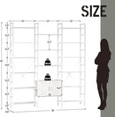 70x78 “ Triple 6 Tier Book Shelf, Industrial Large Bookcase with Storage Cabinet, Tall Bookshelf with 16 Open Display Shelves Metal Frame Furniture for Living Room Bedroom Home Office White by CozyNest Decor