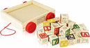 Wooden ABC Blocks with Pull Wagon, 30 Pieces, Educational Alphabet Learning Toy for Toddlers by TinyTreasures Baby Boutique