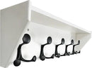 SKOLOO Wall Shelf with Hooks, 24-Inch White Coat Rack Wall Mount with Shelf Organizer - Lightweight & Sturdy, 5 Tri Hooks - Perfect for Entryway, Hallway, Living Room, Bedroom, Mudroom by CozyNest Decor