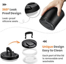 20oz Insulated Vacuum Food Jar with Buckle Lid,Soup Thermo for Hot Food Kids,Wide Mouth Leakproof Stainless Steel Lunch Container with Spoon-Black by TinyTreasures Baby Boutique
