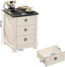 18" Farmhouse Night Stands Set of 2 with Charging Station, 2 & 3 Drawers End Table Dresser for Bedroom, White Wooden Nightstand, Bed Side Table with Open Shelf, Bedside Cabinet for Living Room by CozyNest Decor