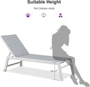 PURPLE LEAF Oversize Outdoor Chaise Lounge Set of 4 Outdoor White Aluminum Lounge Chairs with Side Table and Wheels Patio Lounge Chair for Yard Pool Deck, Bluish-Gray by GreenHaven Gardens