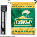 College Flags & Banners Co. Norfolk State Spartans Garden Flag with Stand Holder by GreenHaven Gardens