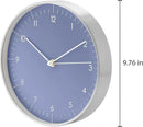 LUUK LIFESTYLE Minimalist Wall Clock with Silent Movement, no Ticking, Modern Design, Kitchen Clock, Decoration and Gift idea, in Blue and Silver by CozyNest Decor