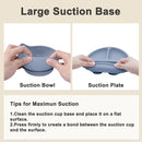 Silicone Baby Feeding Set | Baby Led Weaning Supplies Includes Suction Bowls and Divided Plates, Adjustable Bib, Baby Utensils Spoons and Forks,Cup | Baby Feeding Essentials (Blue Gray) by TinyTreasures Baby Boutique