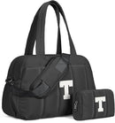 Women Duffle Bag with Initial, Personal Item Travel Bags，Granddaughter Gift -Gym Bag with Wet Pocket，Lightweight Travel Bags Personalized Tote with Makeup Pouch by TinyTreasures Baby Boutique