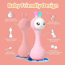 alilo Smarty Bunny Baby Rattle Musical Light Up Toys, Infants Newborns Baby Toys 0-3-6-12-18-24 Months,1 Year Old Boy Girl Gifts, 4 Music Modes and Color Recognition Function with 9 Color Card by TinyTreasures Baby Boutique