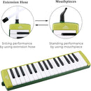 EASTROCK 32 Key Melodica Instrument Air Piano Keyboard Soprano Melodica with 2 Mouthpieces Tube Sets Carrying Bag for Beginners Adults Gift Green by TinyTreasures Baby Boutique