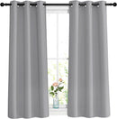 NICETOWN Blackout Silver Grey Curtains 48 inch Length for Bedroom - Thermal Insulated Solid Grommet Vertical Drapes for Kitchen/Cafe (Set of 2, W37 x L48) by TinyTreasures Baby Boutique