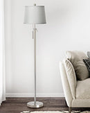 Floor Lamp for Living Room,Adjustable Height Standing Lamp,Dimmable Modern Floor Lamps for Bedroom Office Tall Floor Lights with Pull Chain Bulb Included-Silver Gray Shade by CozyNest Decor