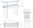 ivinta Glass Entry Table with Storage, 39.4" Modern Console Table for Living Room, Foyer, Hallway, Bedroom 5101 (White) by CozyNest Decor