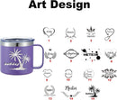 Personalized Mug Cup with Handle 12/14oz Custom Stainless Steel Mugs Customized Name Coffee Tumbler for Women Men Student Family Office Gifts, Art Design by TinyTreasures Baby Boutique
