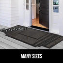GORILLA GRIP 100% Waterproof All-Season WeatherMax Doormat, 34x58, US Designed Natural Rubber, Stain and Fade Resistant, Low Profile Indoor Outdoor Door Mats, Easy Clean Patio Mat, Gray Diamond by CozyNest Decor