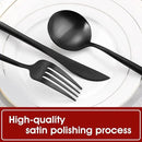 Matte Black Silverware Set, 40-Piece Stainless Steel Flatware Set, Tableware Cutlery Set Service for 8, Satin Finish Utensils Set, Knife Fork Spoon Set for Home and Restaurant, Dishwasher Safe by CozyNest Decor