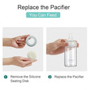 COMI Wide Neck Glass Breastmilk Collection n Storage Bottle, 4 Packs, 6oz with Screw Ring Sealing Disk; Re-markable Sealing Disc. BPA Free, Fits Breast Pumps & Nipples (2 Gray Lids + 2 Pink Lids) by TinyTreasures Baby Boutique