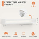 Heimlove Nursery Floating Shelves, White Nursery Book Shelves for Wall, 32 inch Wall Bookshelf for Kids Solid Wood Wall Mounted Shelves for Books,Toys and Decor Storage, Set of 3 by TinyTreasures Baby Boutique