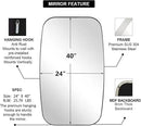 ANDY STAR Chrome Bathroom Mirror, 24x40 Inch Polished Chrome Oval Mirror for Bathroom with Stainless Steel Metal Frame, Oblong Mirror for Bathroom, Living Room, Entryway by CozyNest Decor