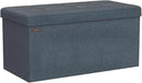SONGMICS Mazie Collection - 30 Inches Folding Storage Ottoman Bench, Ottoman Foot Rest, End of Bed Bench, Storage Chest, Load 660 lb, for Living Room, Bedroom, Entryway, Misty Blue ULSF047Q01 by CozyNest Decor