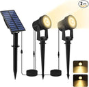 Solar Spotlights Outdoor 2Pack Warm White Auto Dusk to Dawn Landscape Lights, IP65 Waterproof Solar Lights for Garden Yard Path 2-in-1 Ground or Wall Mount by GreenHaven Gardens