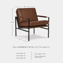 Signature Design by Ashley Puckman Mid-Century Modern Leather Accent Chair, Brown by CozyNest Decor