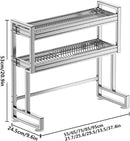 Kitchen Sink Rack Sink Above The Dish Drain Dish Washing Rack Stainless Steel Multifunctional Dish Storage Rack,Over The Sink Drying Rack for Dishes(2,95cm/37.4in) by CozyNest Decor
