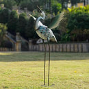 DREAMSOUL 40" Large Blue Heron Garden Statues Metal Crane Outdoor Statues Yard Art, Bird Statue for Backyard Lawn Patio Outside Decor by GreenHaven Gardens