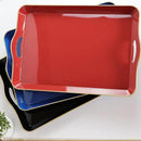Spsyrine Large Red Decorative Tray, Elegant Plastic Serving Tray with Handles, Coffee Table Tray for Ottoman, Living Room, Home Decor 17.3"*11.8"*2" by CozyNest Decor
