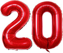 GOER Number 20 Balloons for 20th Birthday Party Decorations,42 Inch Jumbo Foil Helium Balloons for 20th Anniversary (Red) by TinyTreasures Baby Boutique