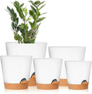 GARDIFE Plant Pots 7/6.5/6/5.5/5 Inch Self Watering Planters with Drainage Hole, Plastic Flower Pots, Nursery Planting Pot for All House Plants, African Violet, Flowers, and Cactus,White by GreenHaven Gardens