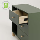 Storkcraft California 3 Drawer Combo Dresser (Olive with Driftwood) – GREENGUARD Gold Certified, Interlocking Drawer System, Pre-Installed Drawer Tracks for Easier Assembly, Spacious Cabinet by TinyTreasures Baby Boutique